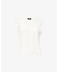 PAIGE - Margo Ruffle Viscose Top - Lyst