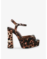 Kurt Geiger - Chelsea Platform Leather Heeled Sandals - Lyst