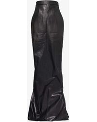Rick Owens - Pillar High-rise Slim-fit Leather Maxi Skirt - Lyst