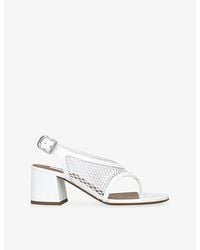 Alaïa - Fishnet 55 Heeled Leather Sandals - Lyst