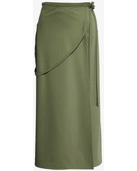 Lemaire - Tailored Mid-rise Wool Midi Skirt - Lyst