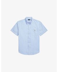 Polo Ralph Lauren - Logo-Embroidered Seersucker Cotton Shirt - Lyst