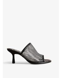 Ted Baker - Celya Crystal-embellished Mesh And Pvc Heeled Mules - Lyst
