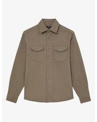 Reiss - Astra Flap-Pocket Cotton-Twill Shirt - Lyst