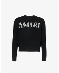Amiri - Baroque Logo-embroidered Cotton-knit Jumper X - Lyst