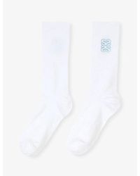 Sandro - Logo-Embroidered Ribbed Cotton-Blend Socks - Lyst