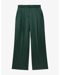 Reiss - Zadie Wide-Leg High-Rise Satin Trousers - Lyst