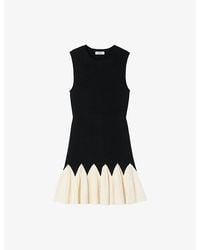 Sandro - Two-Tone Sleeveless Stretch-Knit Mini Dress - Lyst