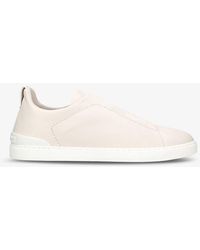 Zegna - X3 Stitch Leather Low-top Trainer - Lyst