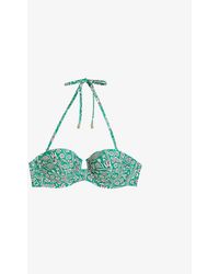 Ted Baker - Valaria Floral-print Recycled Polyamide-blend Cupped Bikini Top - Lyst
