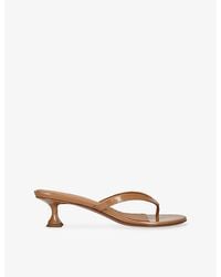 AMINA MUADDI - Juliette Thong 45 Leather Heeled Sandals - Lyst