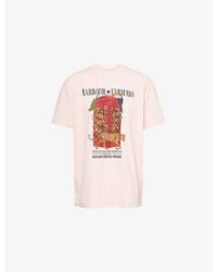 Barbour - X Farm Rio Maria Clara Cotton-Jersey T-Shirt - Lyst