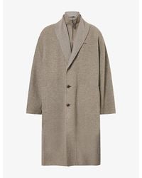 Giorgio Armani - Shawl-Collar Cashmere, Silk And Cotton Overcoat - Lyst