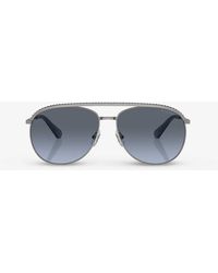 Swarovski - Sk7005 Aviator-frame Gem-embellished Metal Sunglasses - Lyst