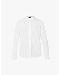 Polo Ralph Lauren - Long-Sleeved Logo-Embroidered Slim-Fit Cotton Shirt - Lyst