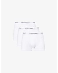 Emporio Armani - Branded-Waistband Pack Of Three Cotton-Jersey Boxer Briefs - Lyst