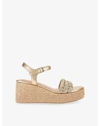Carvela Kurt Geiger - Portofino Faux-Leather Flatform Sandals - Lyst