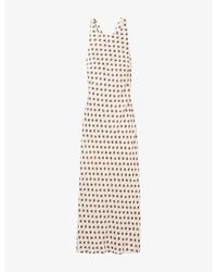 Claudie Pierlot - Floral-Print Sleeveless Satin Maxi Dress - Lyst
