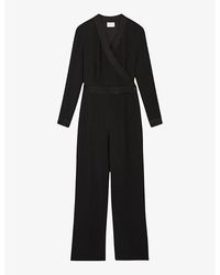Claudie Pierlot - Wrap-over Double-breasted Woven Trouser Suit - Lyst