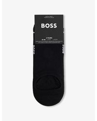 BOSS - Iconic Intarsia-Logo Pack Of Two Cotton-Blend Knit Socks - Lyst