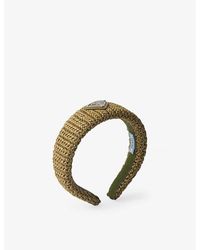 Prada - Crochet Brand-plaque Woven Headband - Lyst