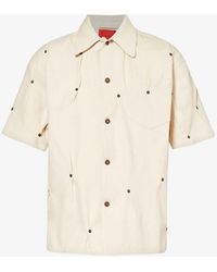 Kusikohc - Rivet-embellished Short-sleeved Denim Shirt - Lyst