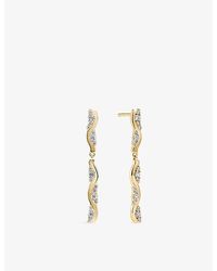 Sif Jakobs - Ellera Waves Altro Lungo 18Ct-Plated Sterling And Cubic Zirconia Drop Earrings - Lyst