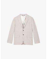 The Kooples - Lapel-Collar Single-Breasted Cotton And Linen-Blend Blazer - Lyst