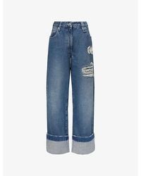 Simone Rocha - Distressed Straight-Leg Denim Jeans - Lyst