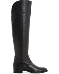 dune sibyl leather over knee boots