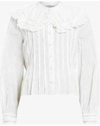 AllSaints - Olea Removable-collar Pin-tucked Woven Shirt - Lyst