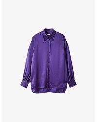 JOSEPH - Dieu Long-Sleeved Satin Blouse - Lyst