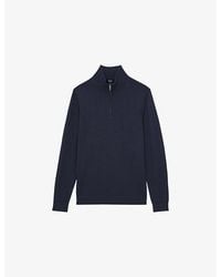 Reiss - Blackhall Half-Zip Long-Sleeve Merino-Wool Jumper - Lyst
