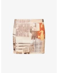 Jean Paul Gaultier - Printed Ribbed Stretch-Cotton Mini Skirt - Lyst