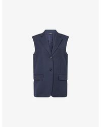 Theory - Boxy Os Button-Front Wool-Blend Vest - Lyst