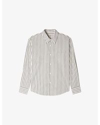 Sandro - Striped Long-Sleeve Cotton Shirt - Lyst