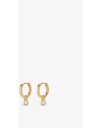 Monica Vinader - 18ct Yellow Gold-plated Vermeil Sterling Silver And Topaz huggie Earrings - Lyst