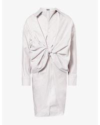 Issey Miyake - Twisted Drape Cotton-Blend Shirt - Lyst