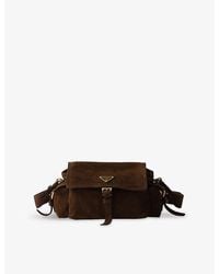 Prada - Explore Medium Suede Shoulder Bag - Lyst