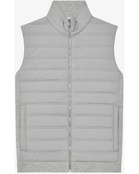 Reiss - William High-collar Quilted Woven Gilet - Lyst