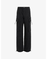 AllSaints - Barbara High-rise Elasticated-waist Organic-cotton Trousers - Lyst