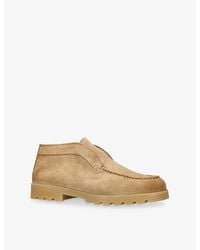 Santoni - Shearling-Lined Suede Desert Boots - Lyst