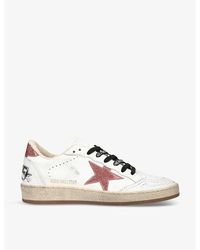 Golden Goose - Ballstar 11141 Logo-print Leather Low-top Trainers - Lyst