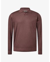 Corneliani - Open-Collar Virgin-Wool Polo Jumper - Lyst
