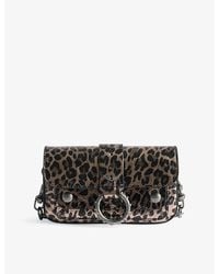 Zadig & Voltaire - Kate Leopard-Print Metallic-Leather Wallet Bag - Lyst