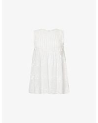 Free People - Moon Magic Pleated Cotton-Blend Top - Lyst