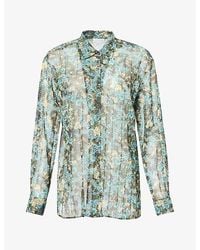 Dries Van Noten - Floral-Print Pleated Woven Shirt - Lyst