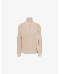 Now You Live - Welland Quarter-Zip Cotton Jumper - Lyst