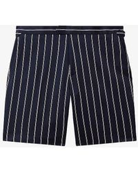 Reiss - Lake Stripe-print Slim-fit Stretch-woven Shorts - Lyst