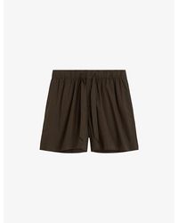 Tekla - Striped Elasticated-Waist Cotton-Poplin Shorts - Lyst